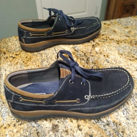 Propet Pomeroy MCA082S Men's Boat Shoe Oxfords Navy Blue Nubuck Size US 11.5W(E) - Picture 5 of 12